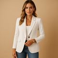 Women's Tailored Blazer in white – Single Button Fitted Blazer