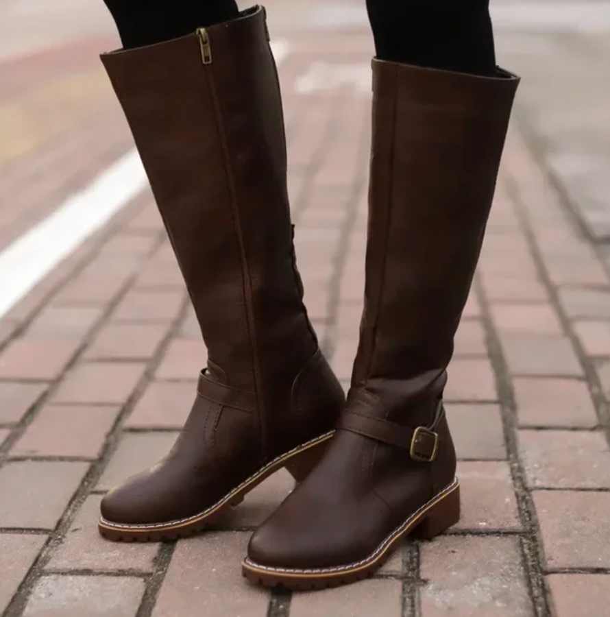 Women's Knee High Riding Boots in Coffee