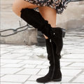 Women's Knee High Boots in black – Slouch Suede Look Boots