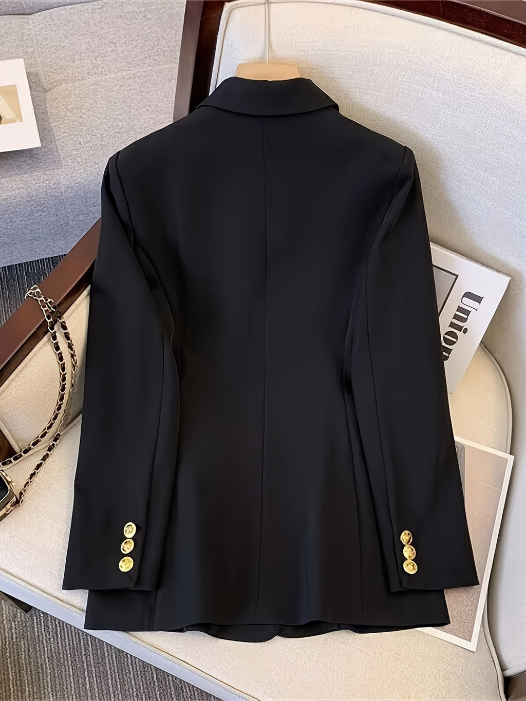 Women's Double Breasted Blazer – Tailored Longline Jacket