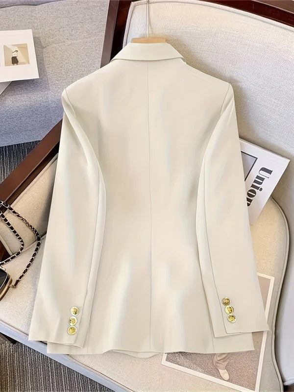 Women's Double Breasted Blazer – Tailored Longline Jacket