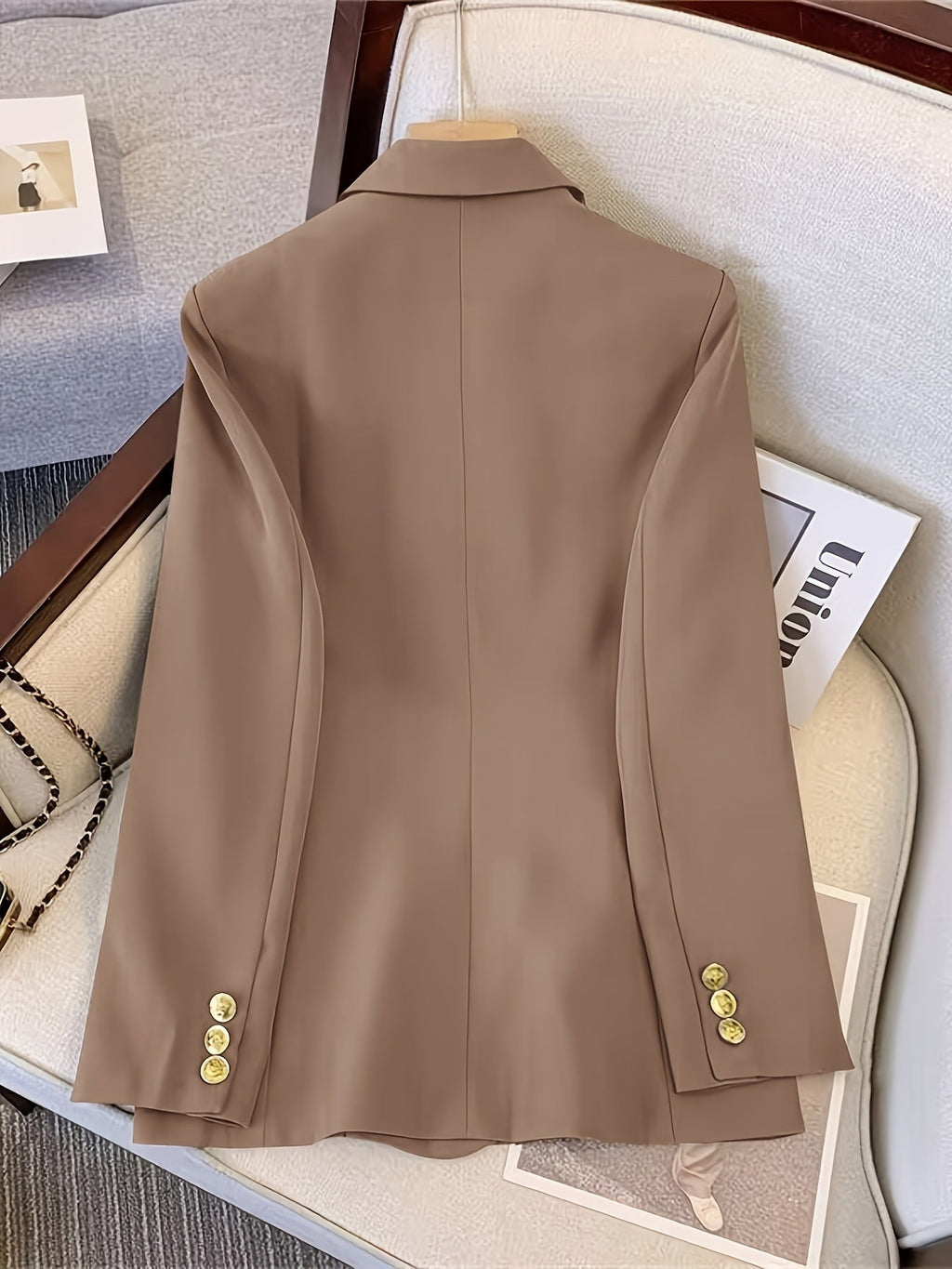 Women's Double Breasted Blazer – Tailored Longline Jacket