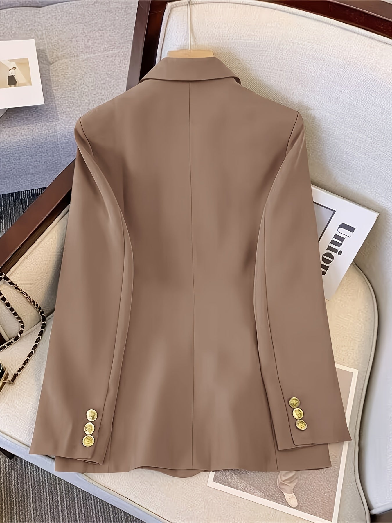 Women's Double Breasted Blazer – Tailored Longline Jacket