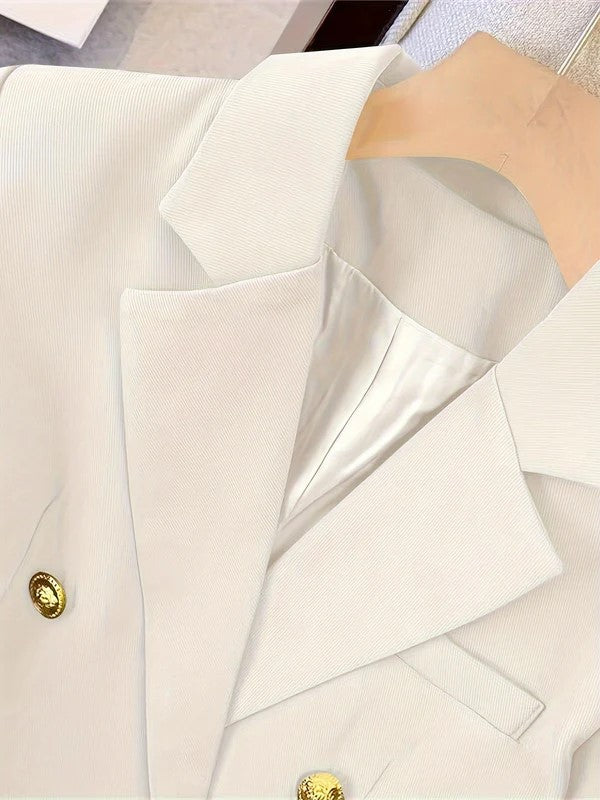 Women's Double Breasted Blazer – Tailored Longline Jacket