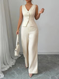 Women's Co-ord Set in cream, view 2