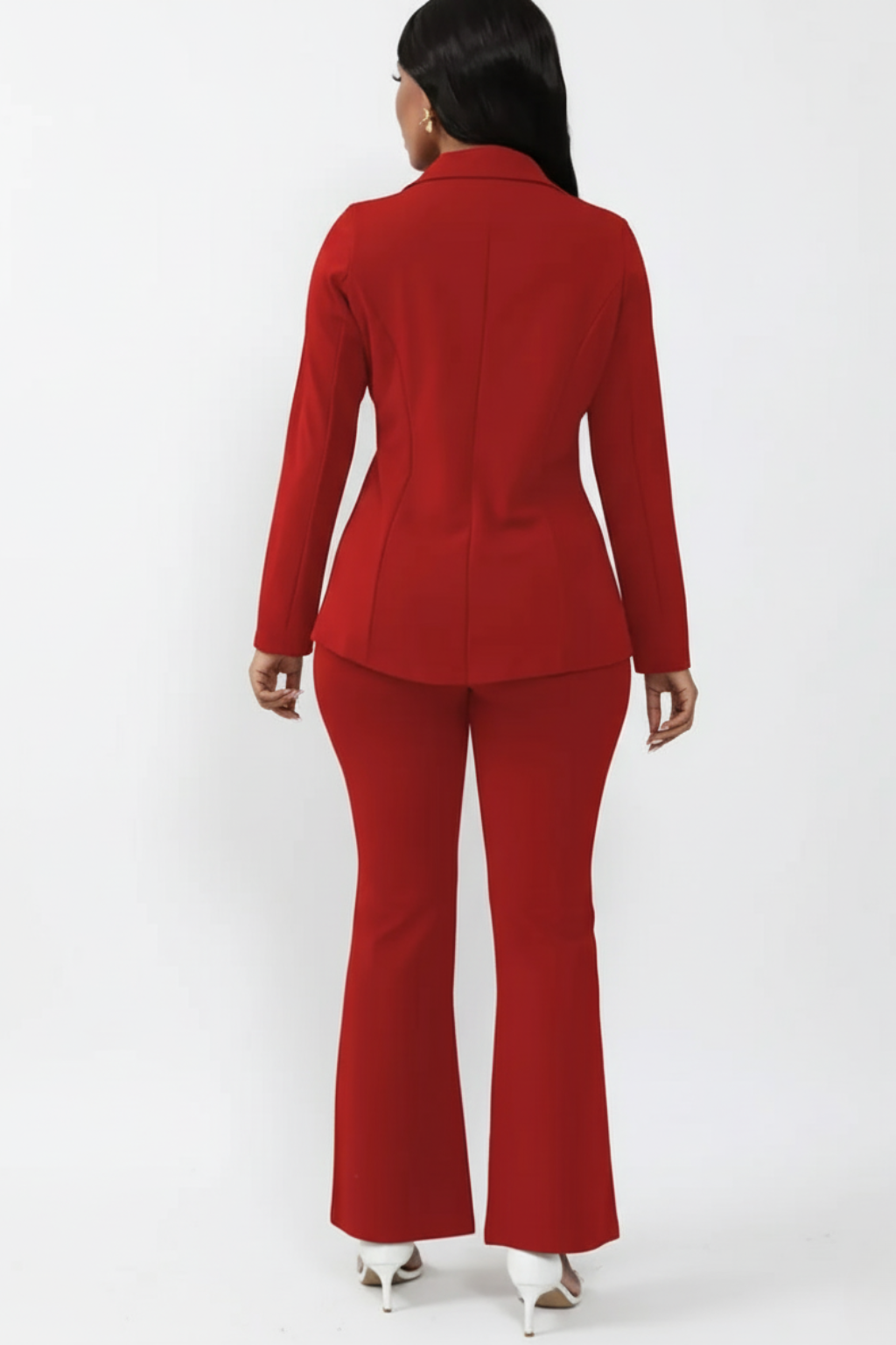 Women's Trouser Suit in red, view 2