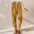 Women's High Waist Corduroy Trousers Relaxed Tapered