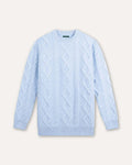 Men's Cable Knit Jumper – Cashmere and Wool Blend Crew Neck