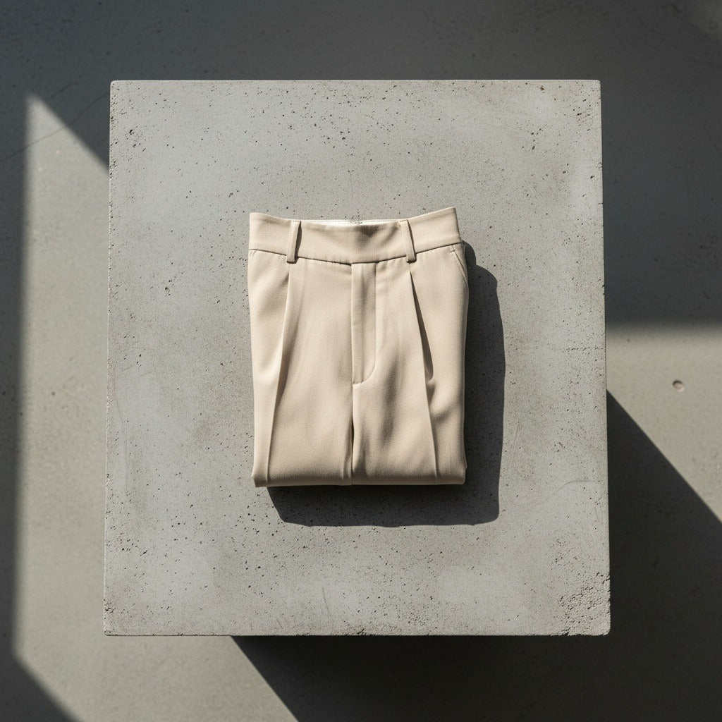 Men's Pleated Trousers in beige, view 7
