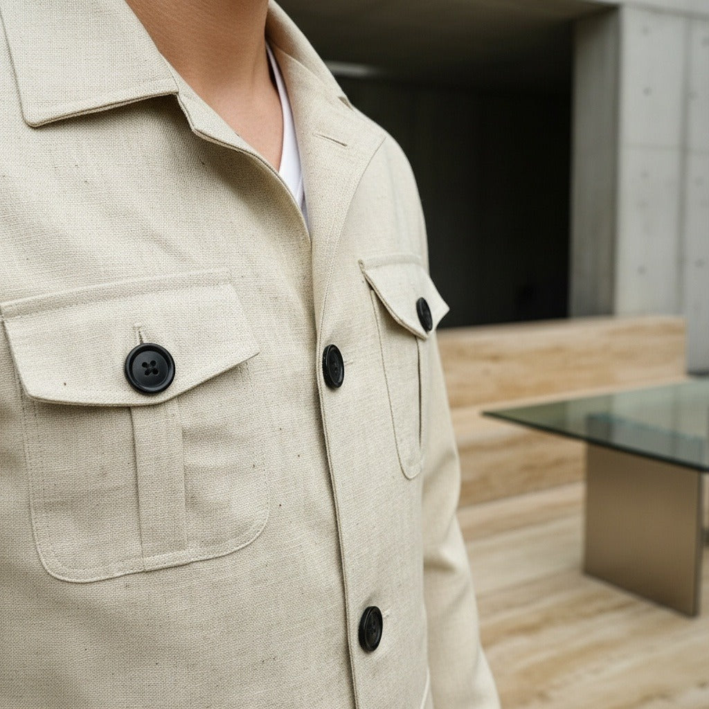 Men's Safari Jacket in beige, view 4