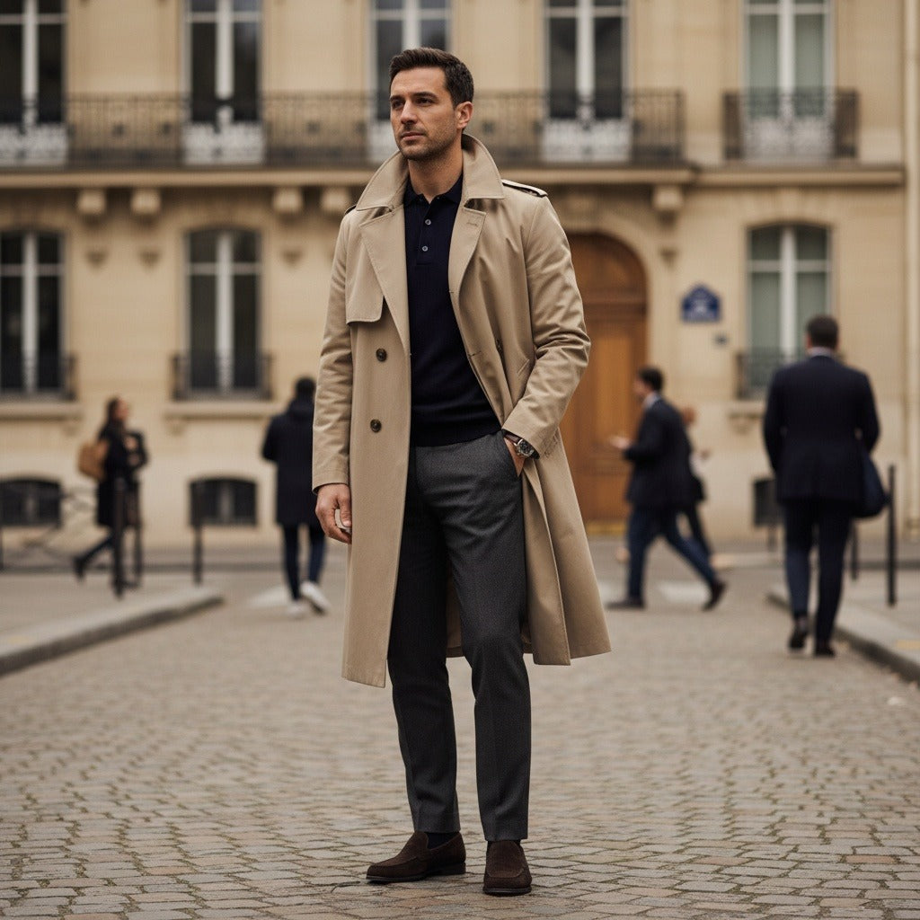 Men's Trench Coat in beige, view 2