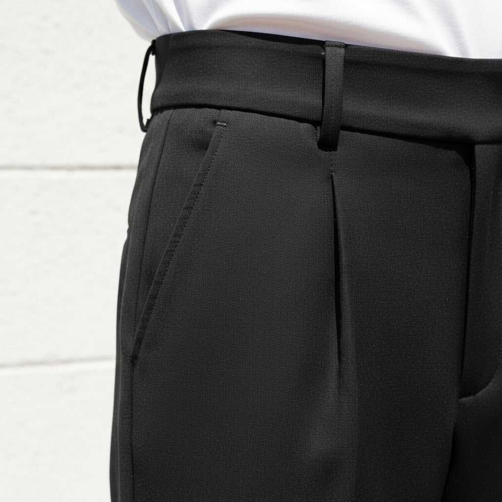 Men's Pleated Trousers in black, view 4