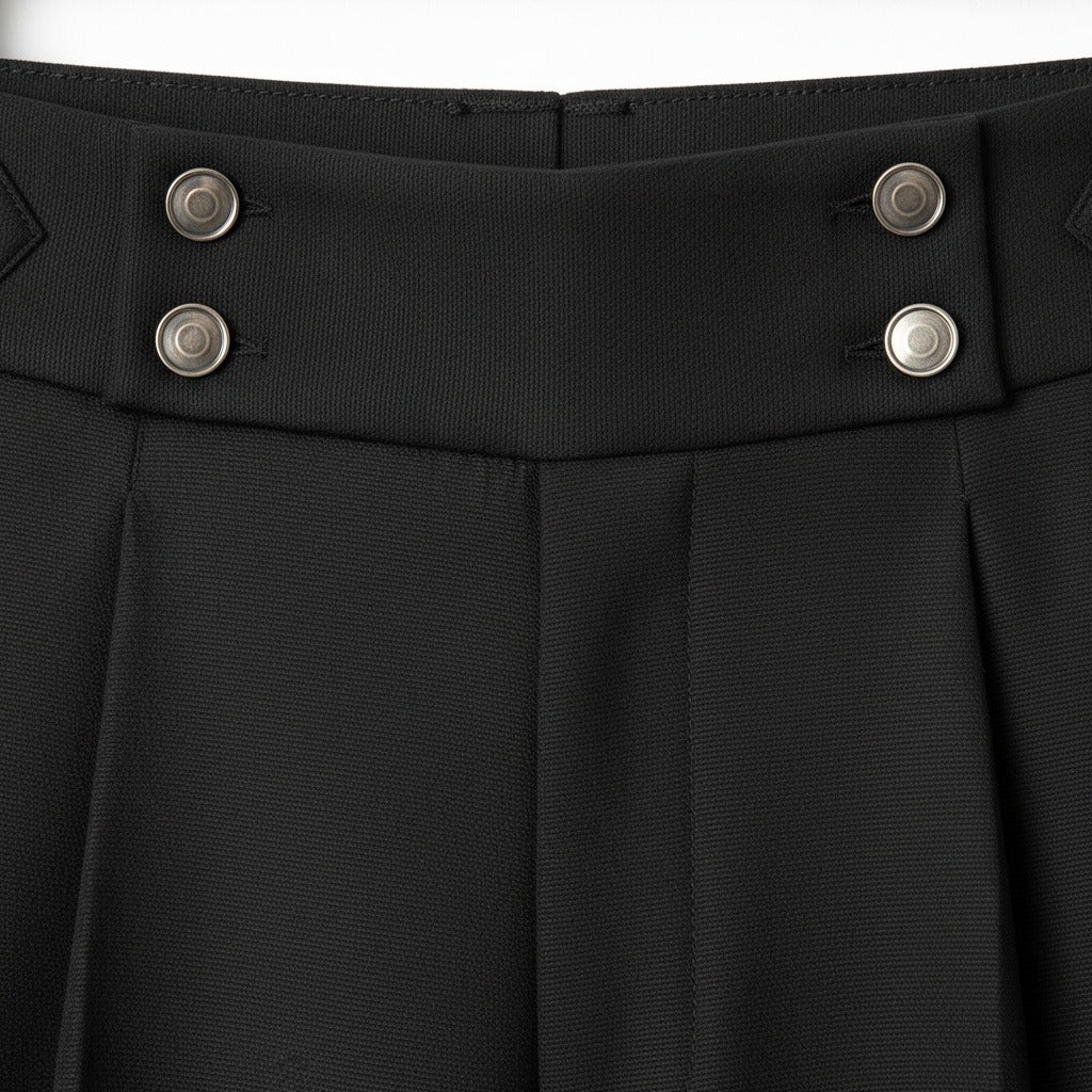 Men's Pleated Trousers in black, view 6