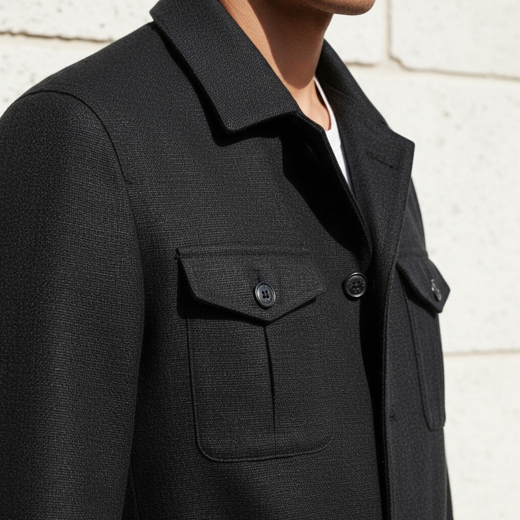 Men's Safari Jacket in black, view 4