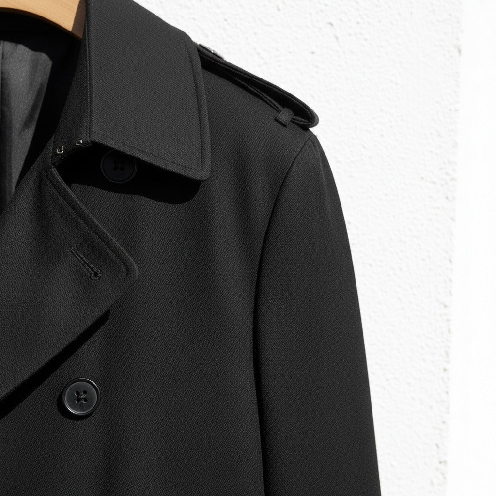 Men's Trench Coat in black, view 4