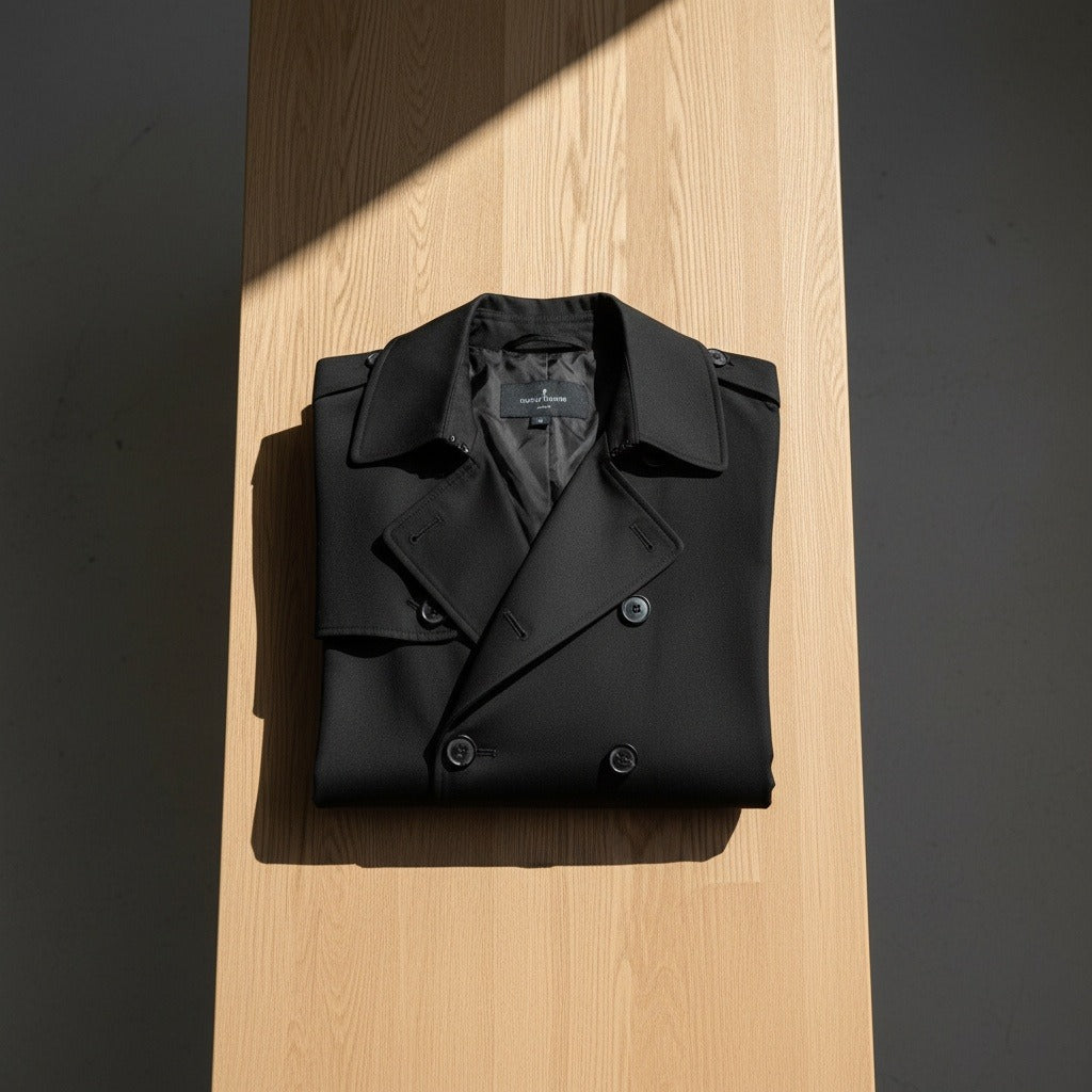 Men's Trench Coat in black, view 7