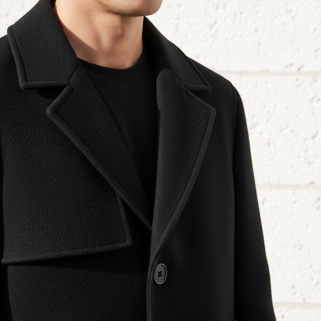 Men's Overcoat in black, view 4