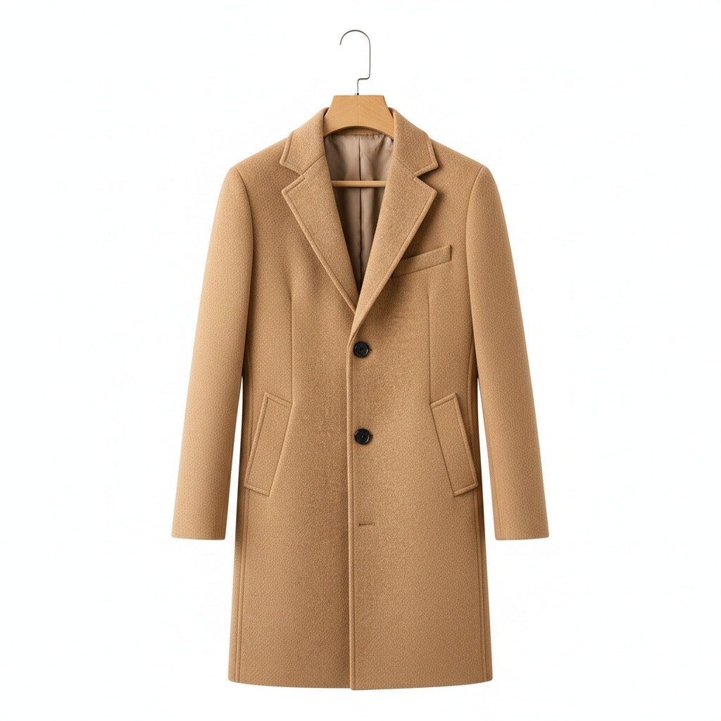 Men's Overcoat in camel – Single Breasted Tailored Coat