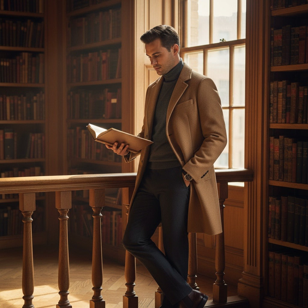 Men's Overcoat in camel, view 2
