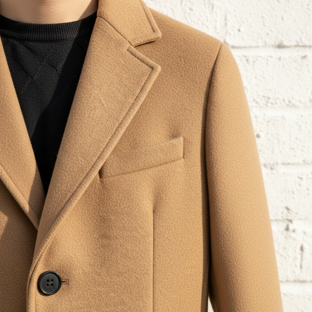 Men's Overcoat in camel, view 4