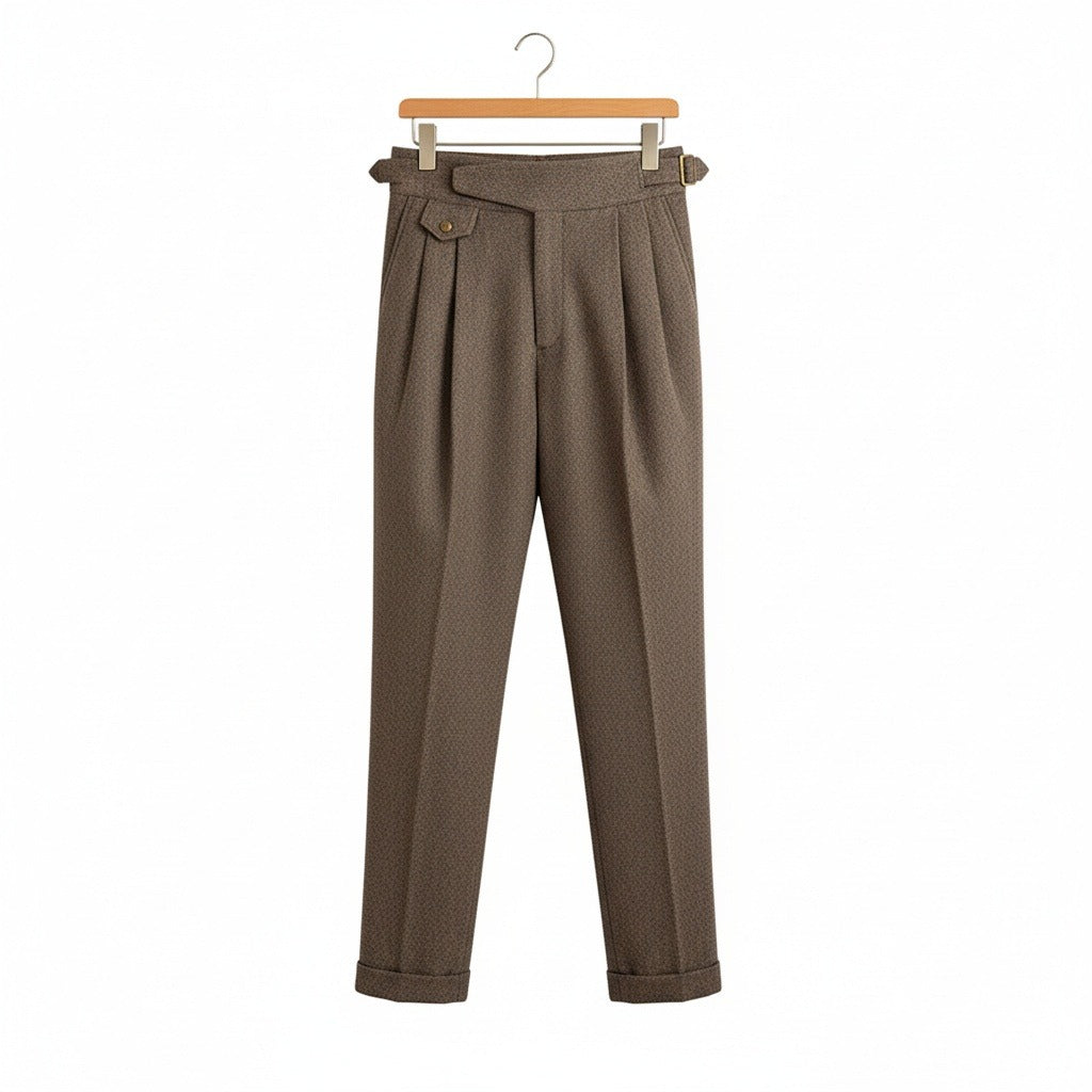 Men's Gurkha Trousers – High Waist with Buckled Side Tabs