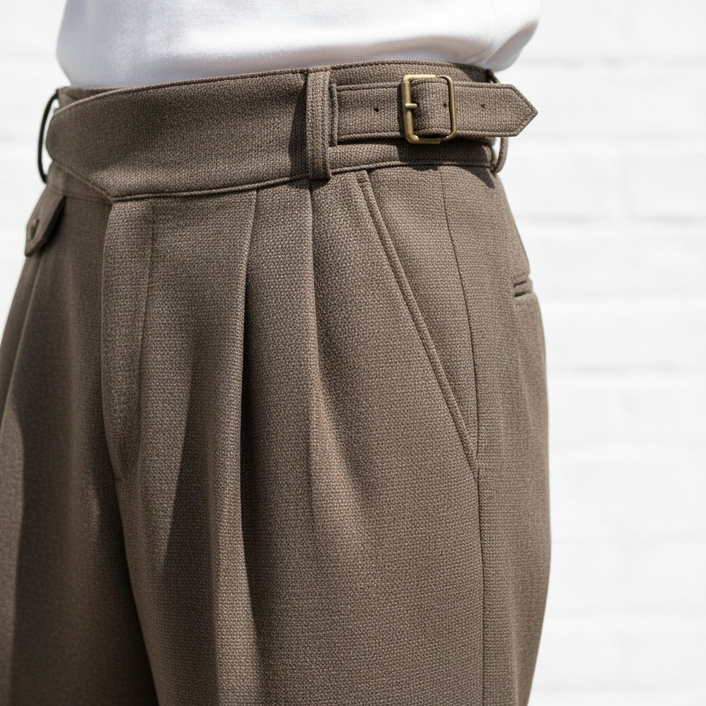 Men's Gurkha Trousers – High Waist with Buckled Side Tabs