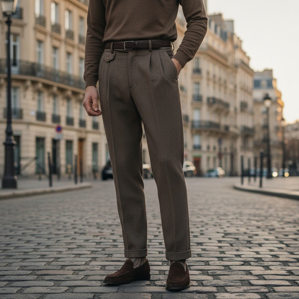 Men's Gurkha Trousers – High Waist with Buckled Side Tabs