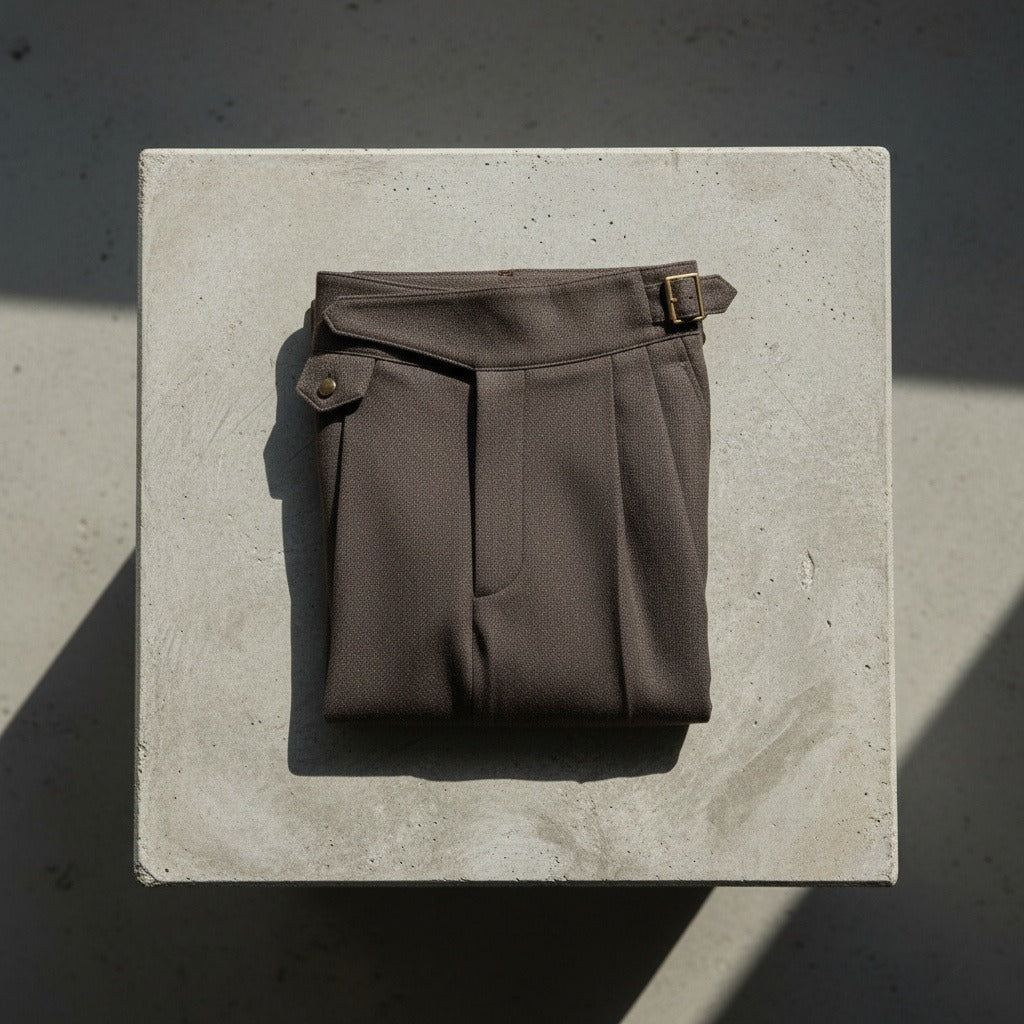 Men's Gurkha Trousers – High Waist with Buckled Side Tabs