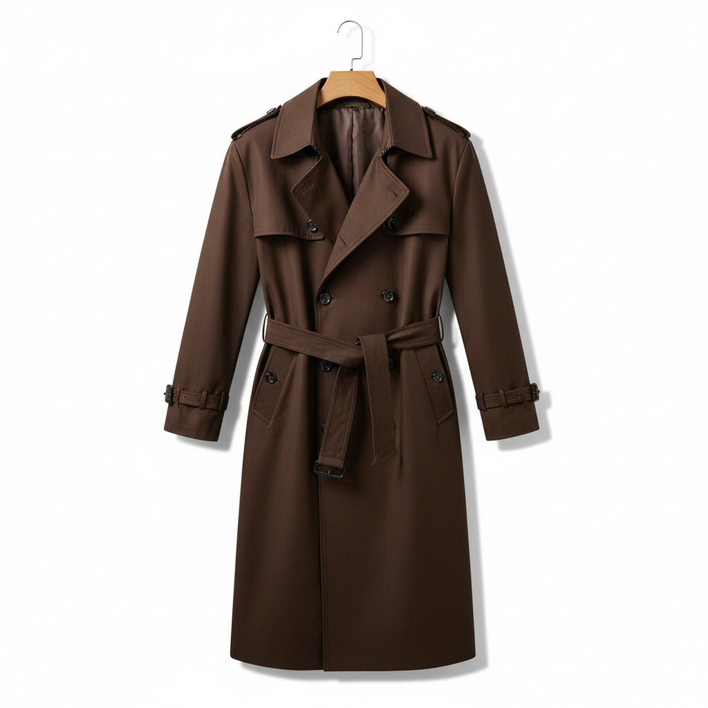 Men's Trench Coat in brown – Double Breasted Belted Coat