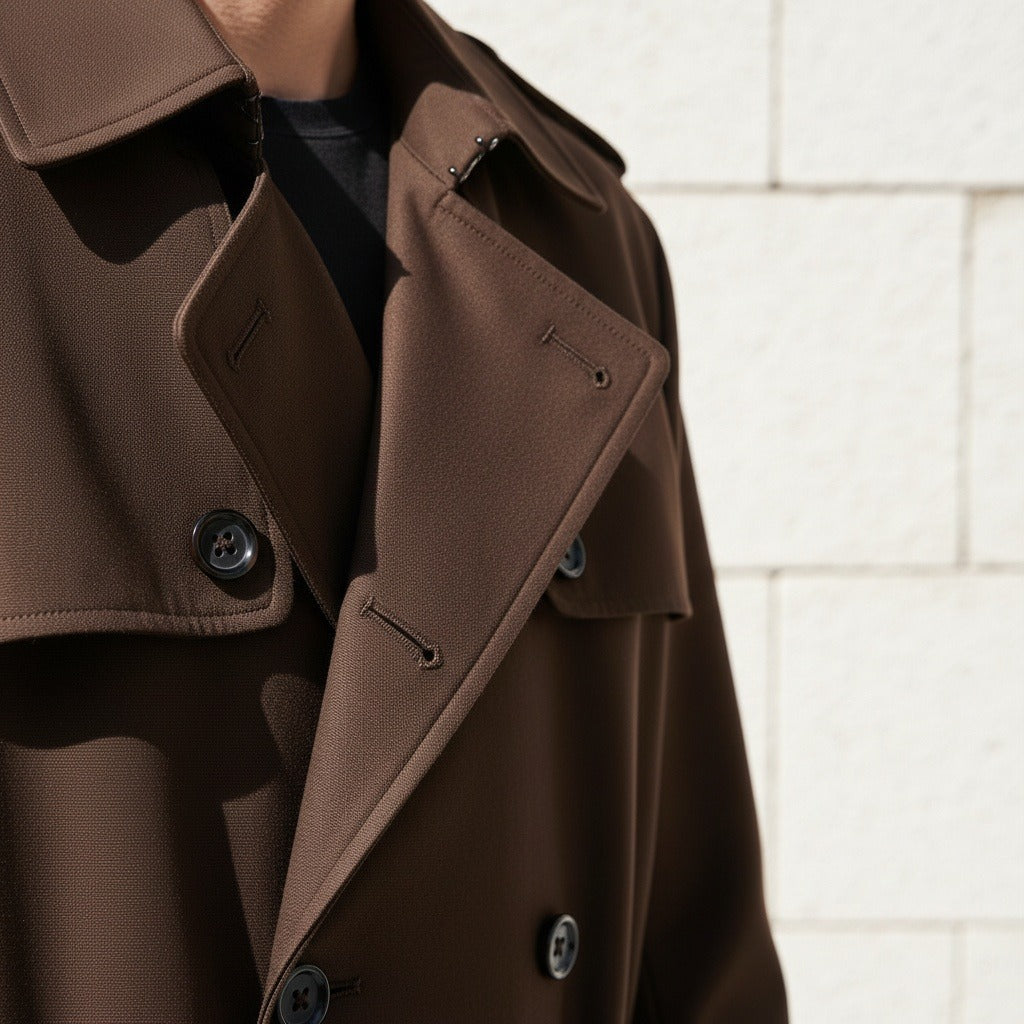 Men's Trench Coat in brown, view 4