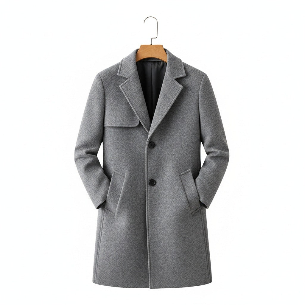 Men's Overcoat in light grey – Single Breasted Tailored Coat