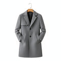 Men's Overcoat in light grey – Single Breasted Tailored Coat