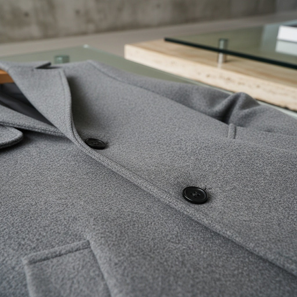 Men's Overcoat in light grey, view 4