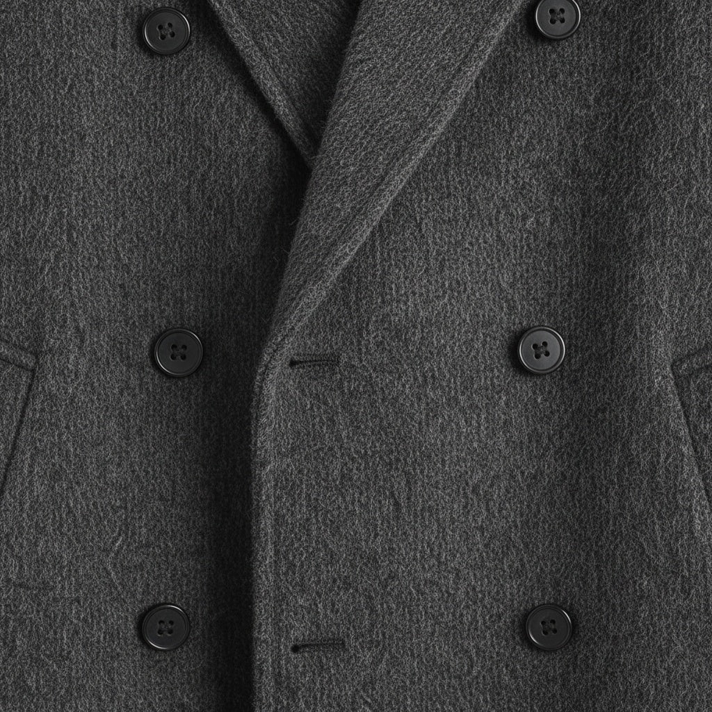 Men's Double Breasted Overcoat – Wool Blend Knee Length Coat