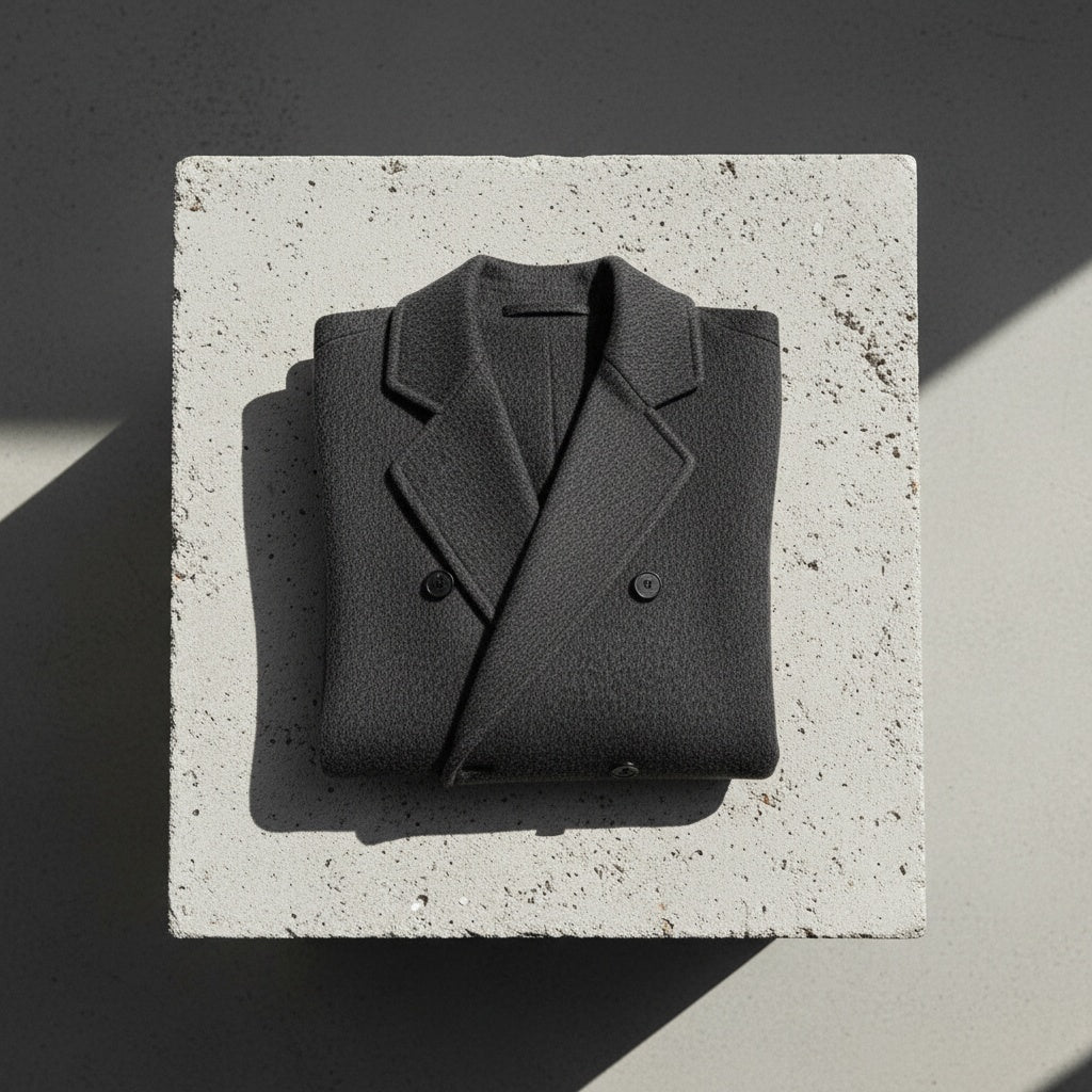 Men's Double Breasted Overcoat – Wool Blend Knee Length Coat