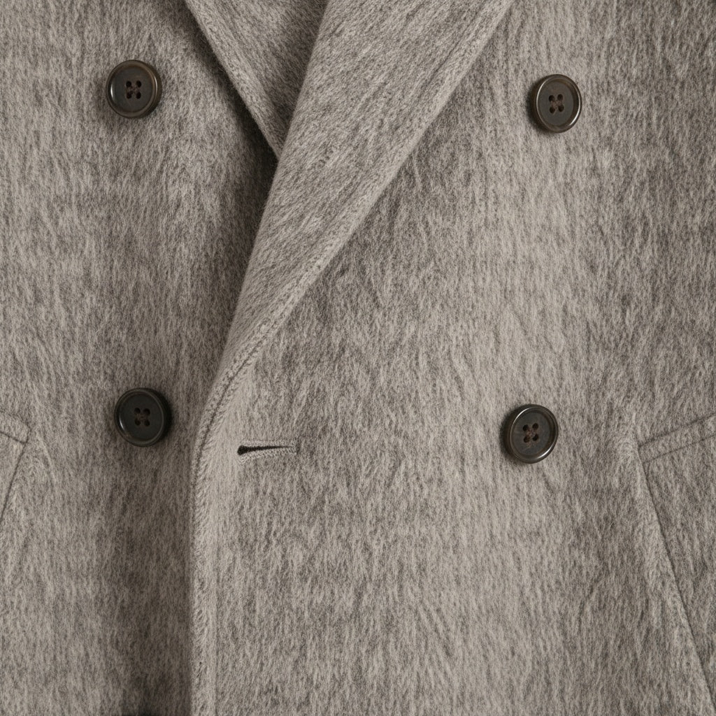 Men's Double Breasted Overcoat – Wool Blend Knee Length Coat