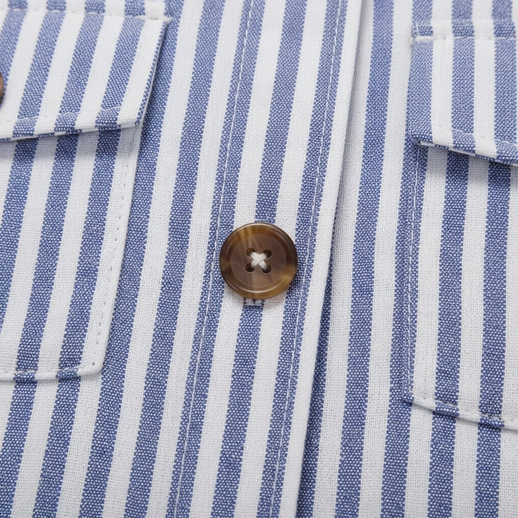 Men's Striped Safari Jacket in blue stripe, view 6