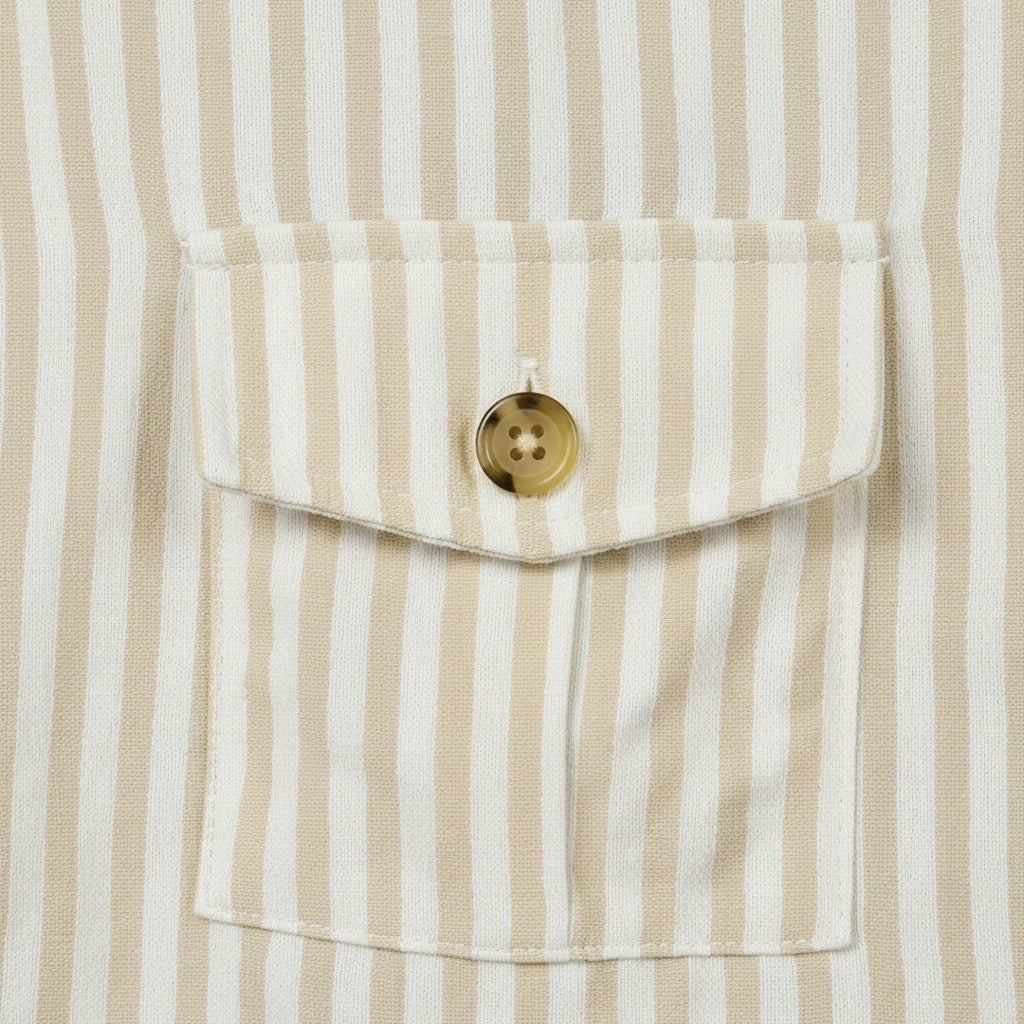 Men's Striped Safari Jacket in khaki stripe, view 6
