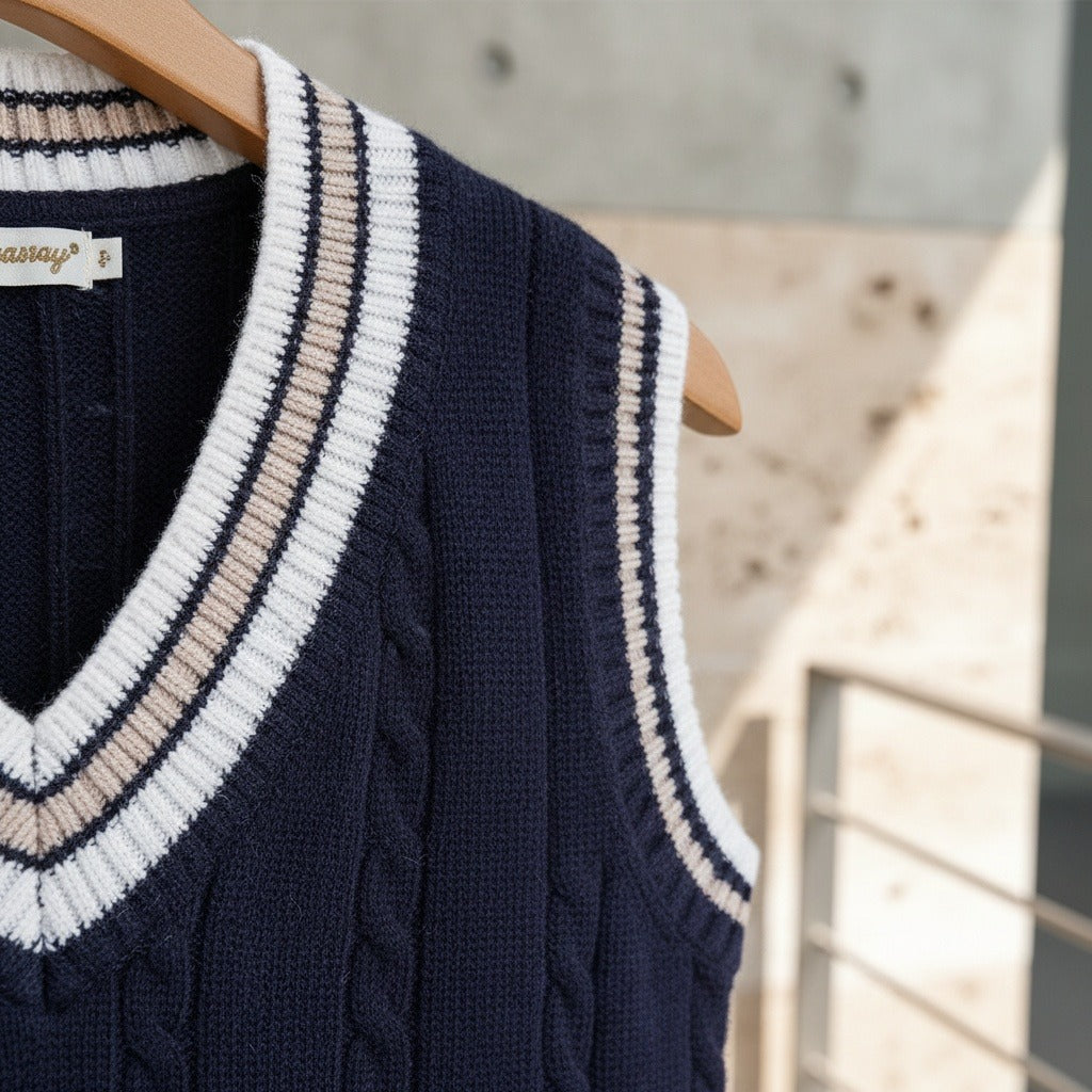 Men's Cricket Jumper in navy blue, view 4