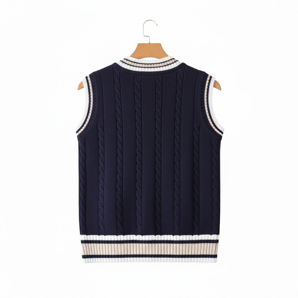 Men's Cricket Jumper in navy blue, view 5