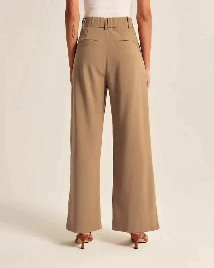 Women's Wide Leg Trousers in brown, view 3