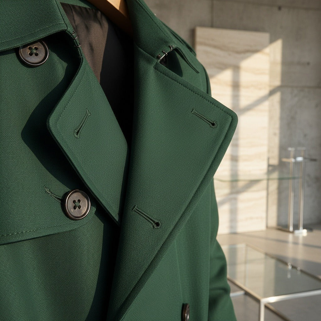 Men's Trench Coat in green, view 4