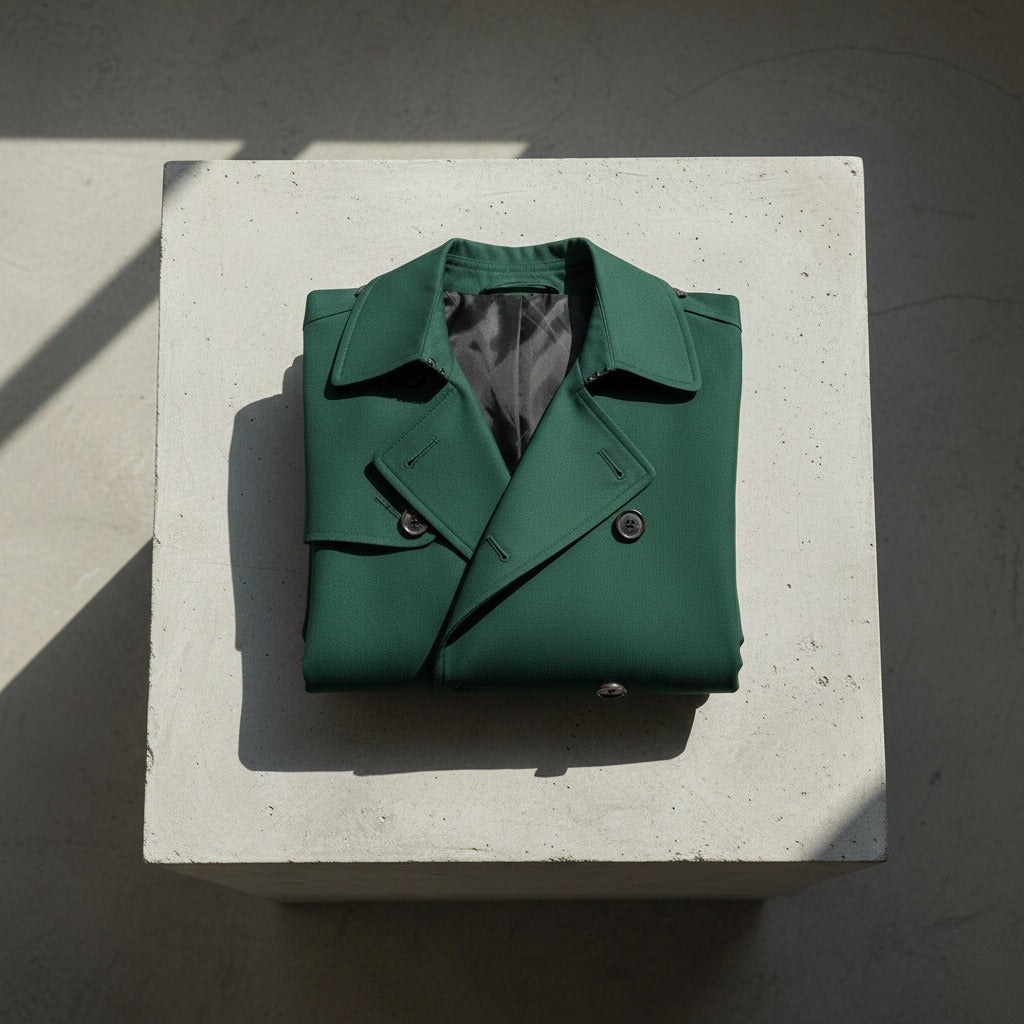 Men's Trench Coat in green, view 7