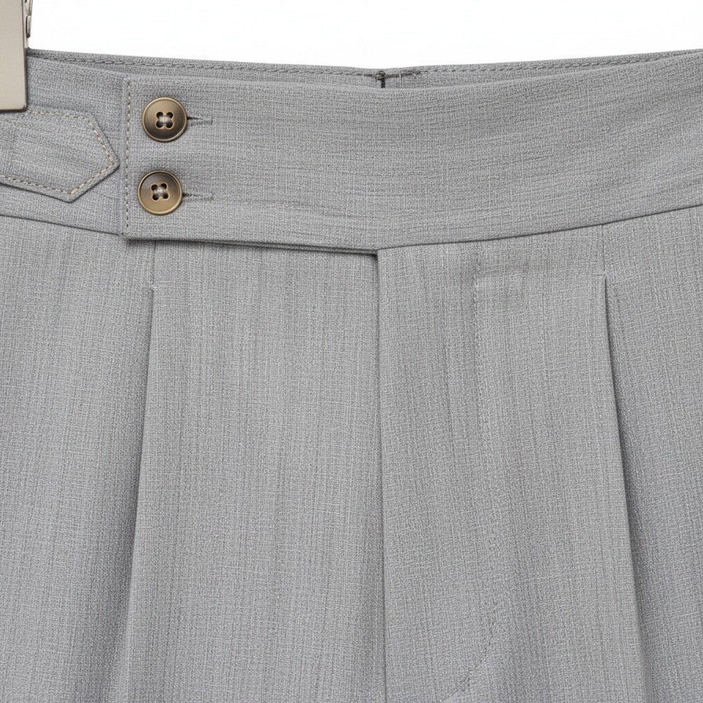 Men's Pleated Trousers in grey, view 6