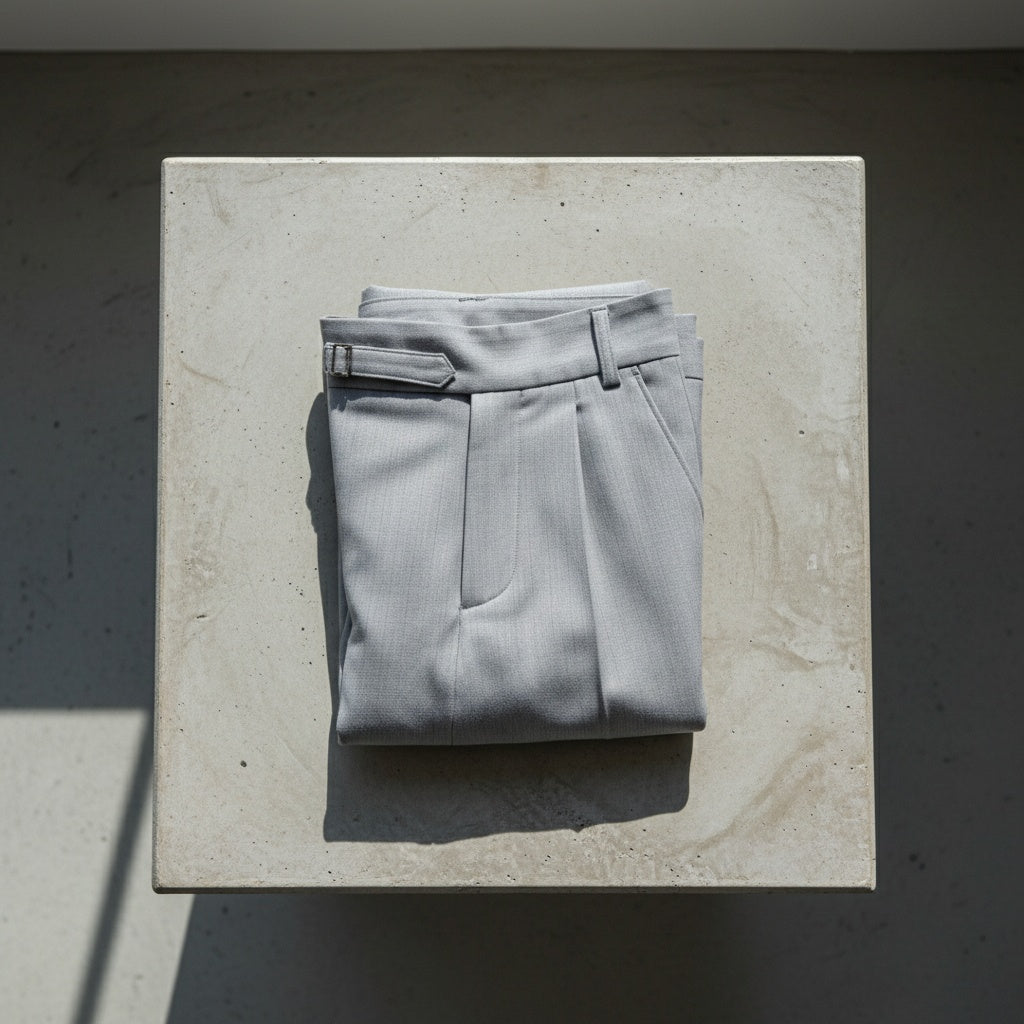 Men's Pleated Trousers in grey, view 7