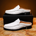 Men's Backless Mule Loafers with Textured Finish