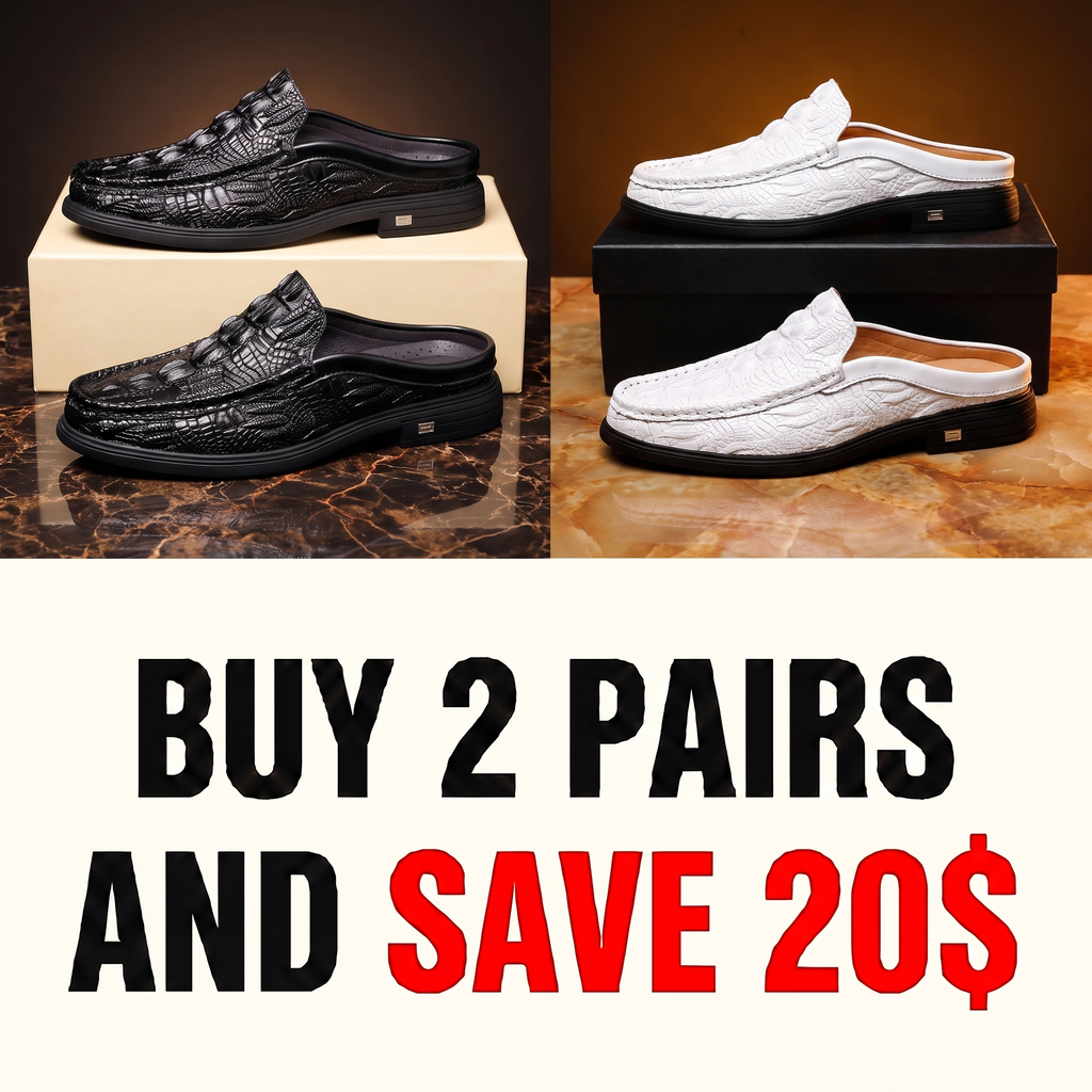 Men's Backless Mule Loafers with Textured Finish