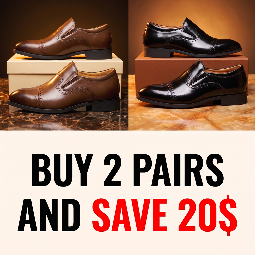 Men's Slip On Brogue Loafers with Cap Toe