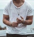 Men's Scoop Neck T-Shirt with Short Sleeves and Lightweight Cotton