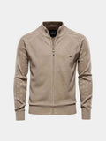 Men's Zip Up Knitted Cardigan – Jacquard Stand Collar